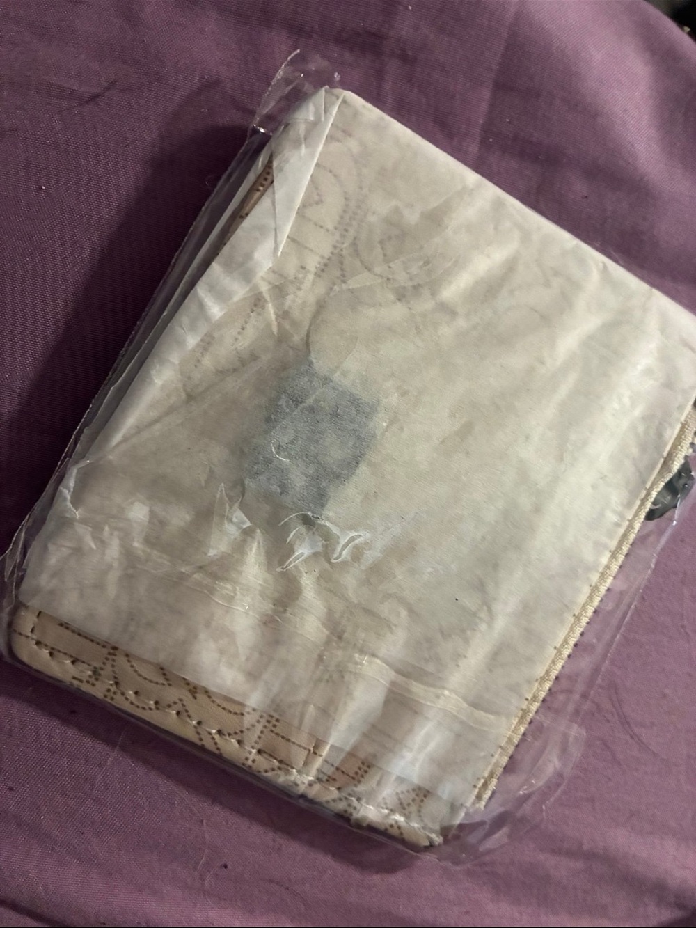 Badgley Mischka Beige Monogram Card Holder with Black Logo - Picture 4 of 5